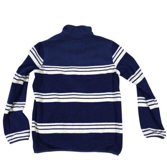 Lands End Navy Blue White Striped Fleece Pullover Sweatshirt Womens Small 6-8 - Picture 6 of 6